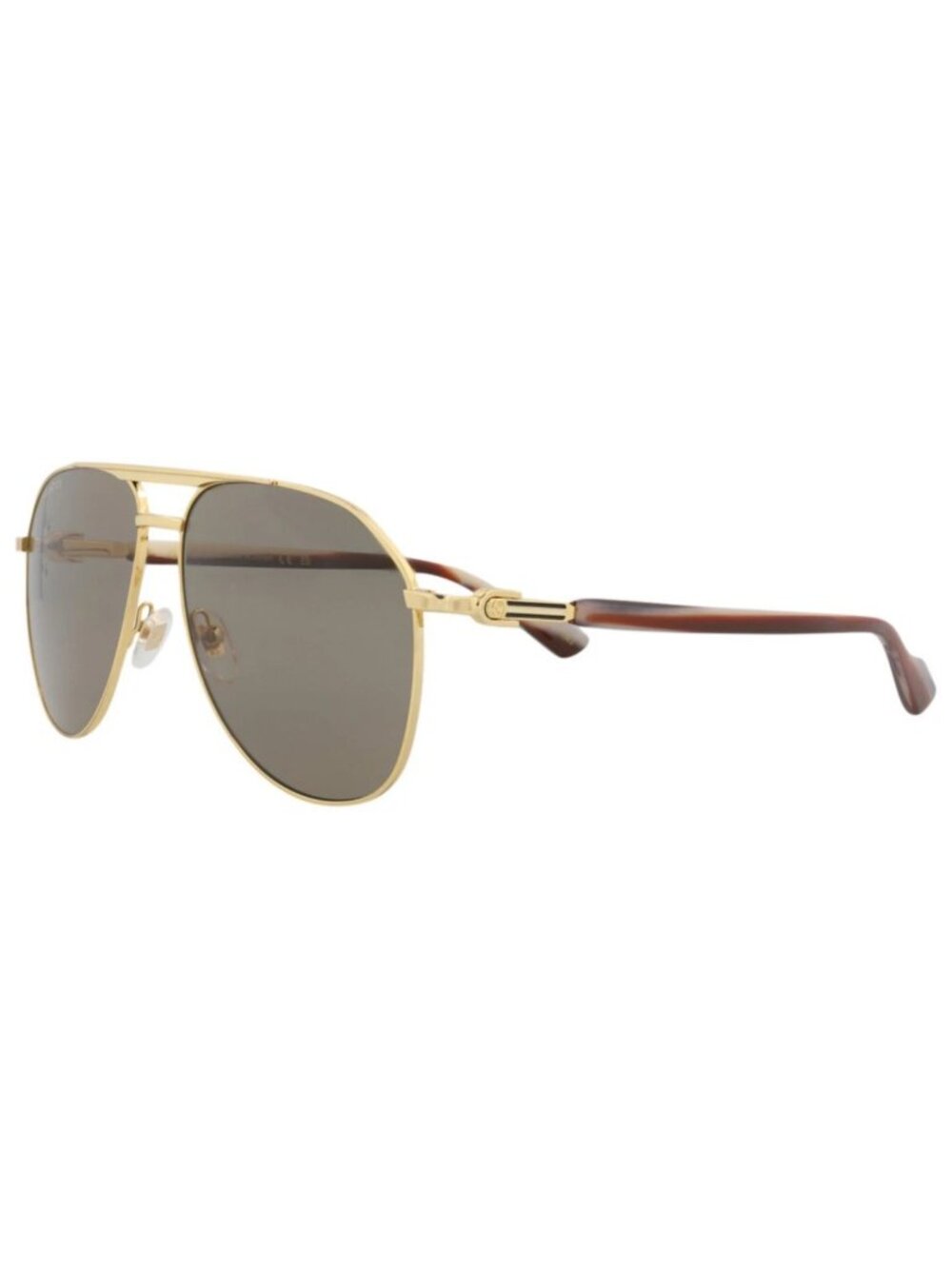 New Gucci Women's Sunglasses Aviator Metal Frame Mens Gold Gold Brown